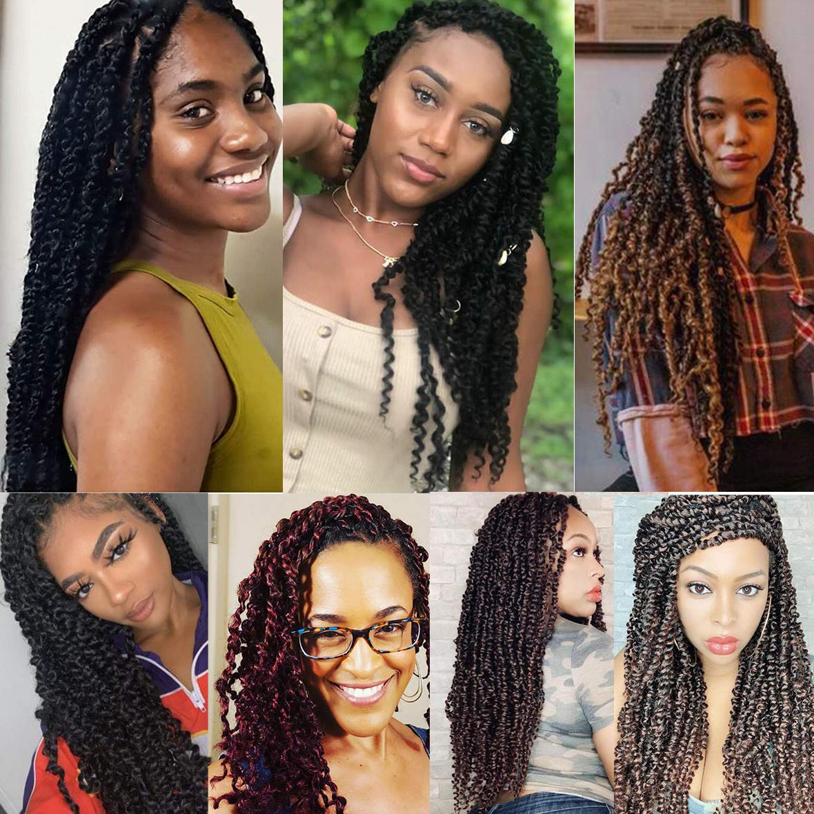 Pre-twisted Passion Twist Crochet Hair 22inch Pre-Looped Passion Twist Bohemian Crochet Braids Hair Extensions