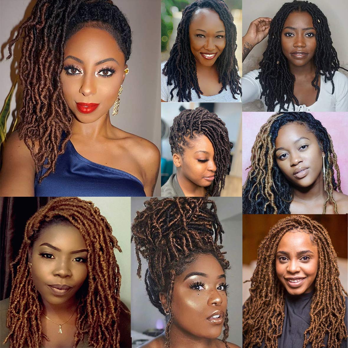12inch Nu Soft Faux Locs Crochet Hair Pre-looped Copper Red Braiding Hair Goddess Short Faux Locs Synthetic Crochet Hair