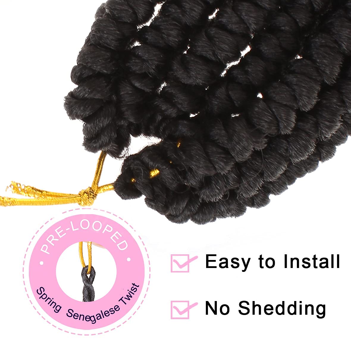 12inch Spring Senegalese Twist Crochet Braids Curl End Crochet Hair Pre-looped Passion Twist Hair Extensions