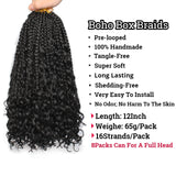Unionbeauty Hair 12"24inch Boho Box Braids Pre-looped Synthetic Crochet Hair Goddess Box Braids Crochet Hair