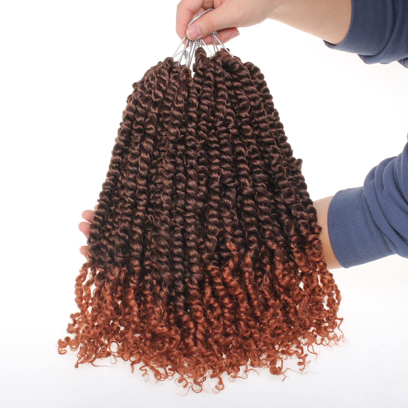 Pre-twisted Passion Twist Crochet Hair with Curly Ends Pre looped Synthetic Bohemian Crochet Braids Hair