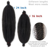 Pre-Separated Springy Afro Twist Hair Spring Twist Hair For Distressed Soft Locs Natural Black Long Marley Twist Braiding Hair Extension