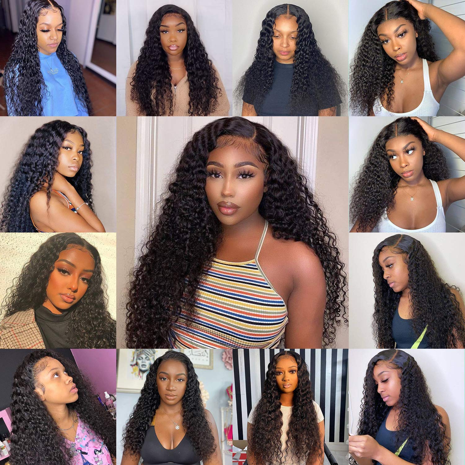 Deep Wave Lace Front Wig Closure Human Hair Wigs Brazilian Curly Wave Wigs For Black Women