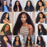 Deep Wave Lace Front Wig Closure Human Hair Wigs Brazilian Curly Wave Wigs For Black Women