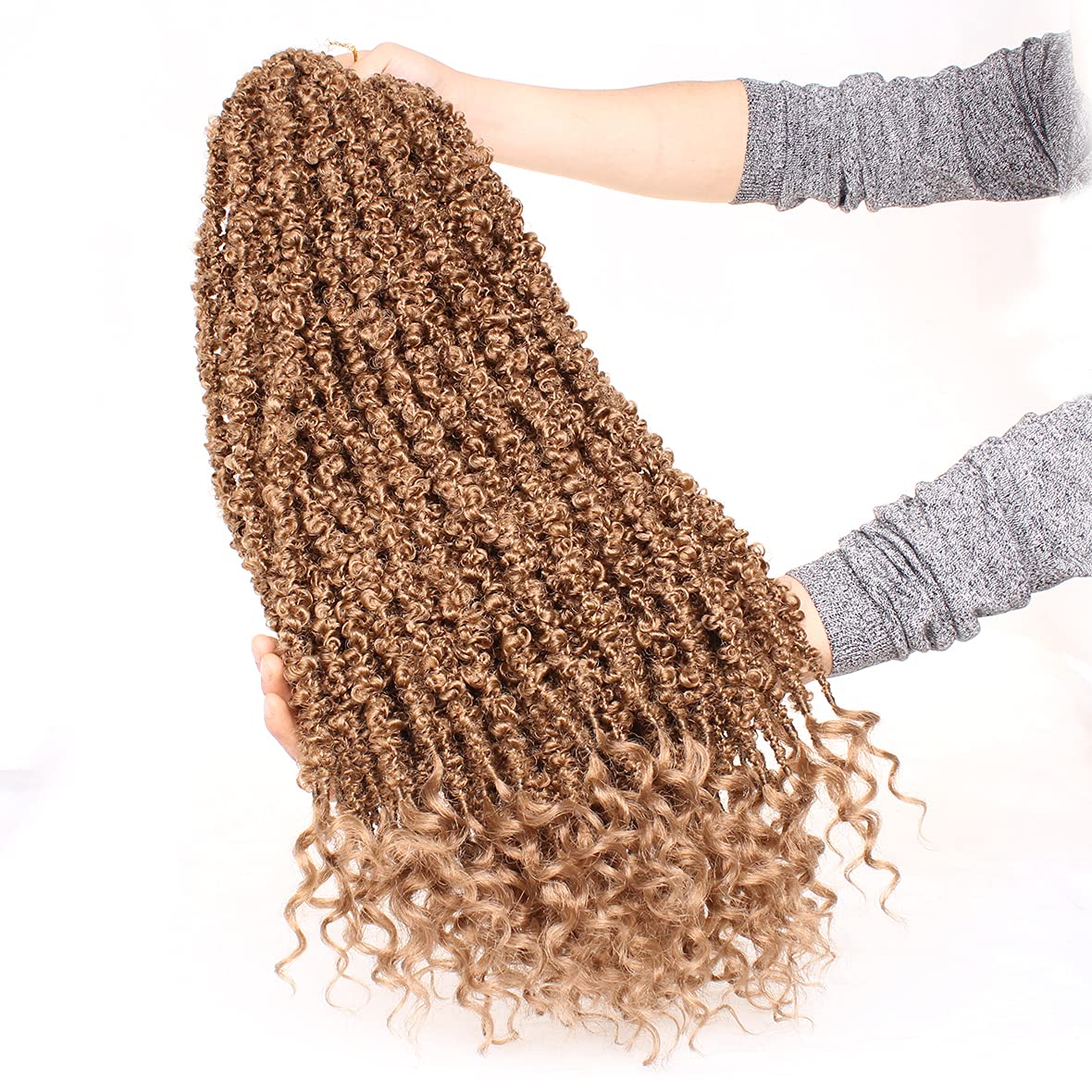 24Inch Butterfly Locs Crochet  Hair Long Butterfly Faux Locs With Curly Ends Pre-twisted Goddess Locs Crochet Braiding Hair