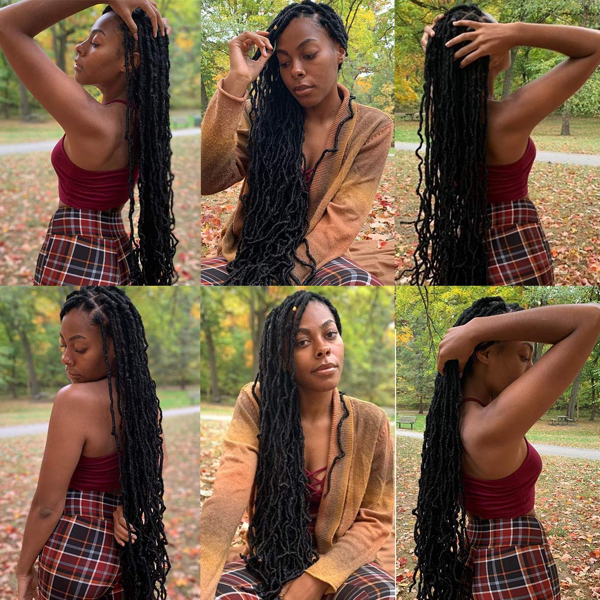 36 Inch Nu Faux Locs Crochet Braids Hair Goddess Faux Natural Soft Locs Crochet Braiding Synthetic Hair