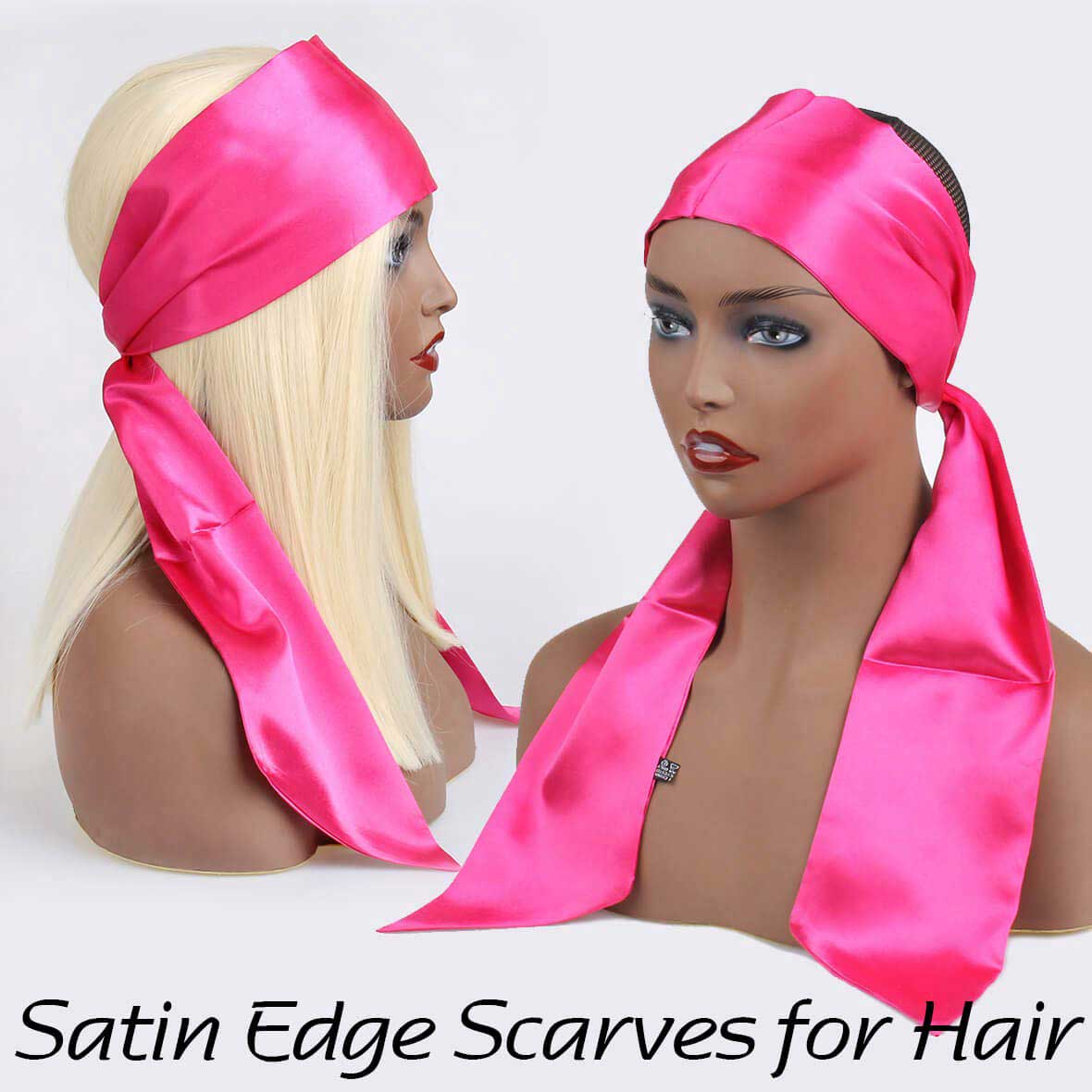 Satin Edge Scarves For Hair Laying Scarf For Lace Front Wig Non Slip Hair Wrap Wigs Grip Band For Hair