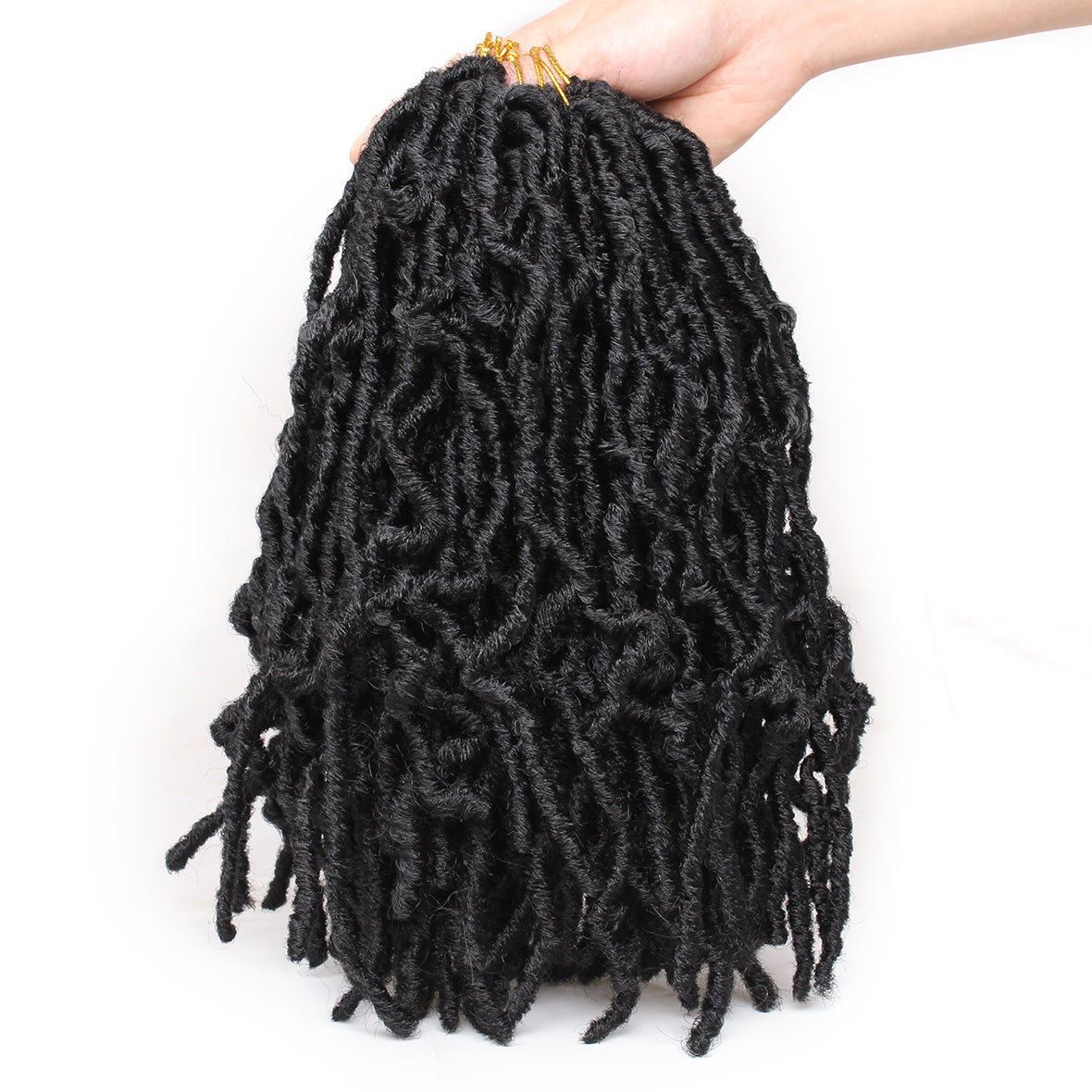 12inch Nu Soft Faux Locs Crochet Hair Pre-looped Copper Red Braiding Hair Goddess Short Faux Locs Synthetic Crochet Hair