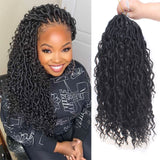 Boho Faux Locs Synthetic Crochet Braids Hair Goddess Locs Crochet Hair Pre-looped Soft Locs With Curly Ends Hippie Locs Hair