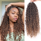 Boho Faux Locs Synthetic Crochet Braids Hair Goddess Locs Crochet Hair Pre-looped Soft Locs With Curly Ends Hippie Locs Hair