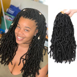 12inch Nu Soft Faux Locs Crochet Hair Pre-looped Copper Red Braiding Hair Goddess Short Faux Locs Synthetic Crochet Hair