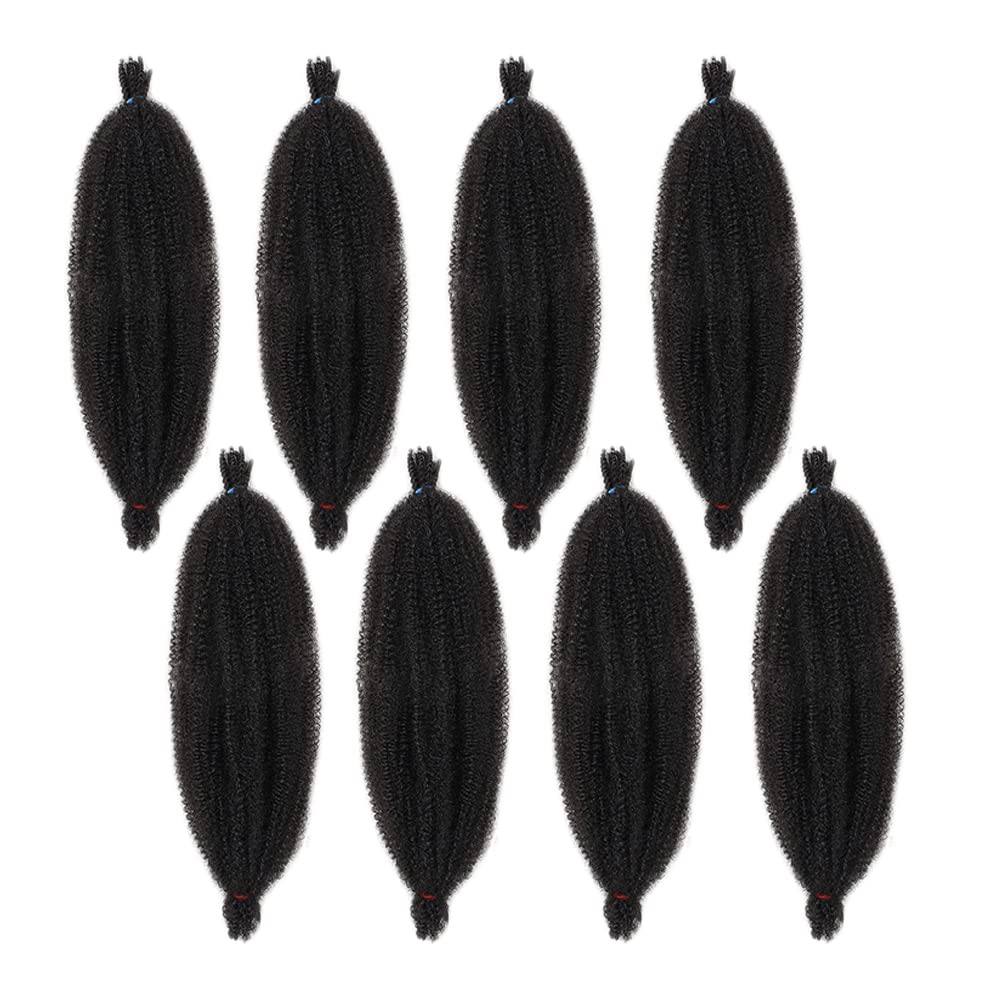 Pre-Separated Springy Afro Twist Hair Spring Twist Hair For Distressed Soft Locs Natural Black Long Marley Twist Braiding Hair Extension