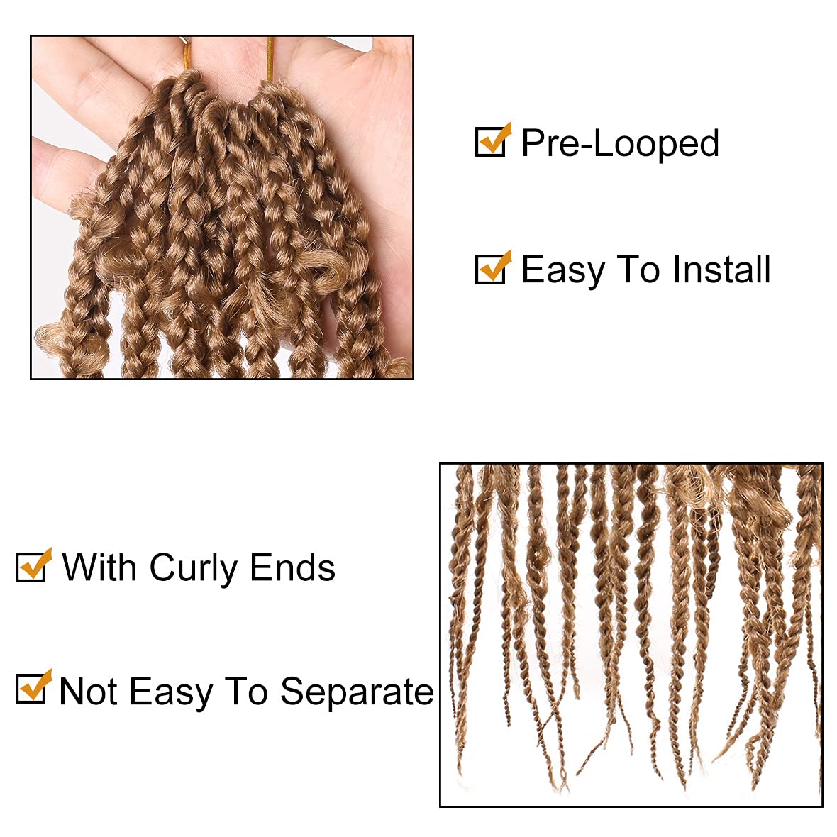 20 Inch Knotless Jungle Box Braids Pre-Looped Goddess Box Braids Hair Butterfly Crochet Braid Hair