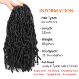 12inch Nu Soft Faux Locs Crochet Hair Pre-looped Copper Red Braiding Hair Goddess Short Faux Locs Synthetic Crochet Hair