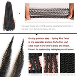 Pre-Separated Springy Afro Twist Hair Spring Twist Hair For Distressed Soft Locs Natural Black Long Marley Twist Braiding Hair Extension
