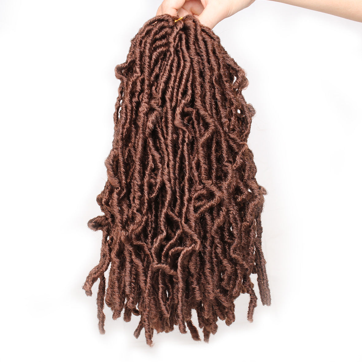 12inch Nu Soft Faux Locs Crochet Hair Pre-looped Copper Red Braiding Hair Goddess Short Faux Locs Synthetic Crochet Hair