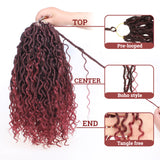 Boho Faux Locs Synthetic Crochet Braids Hair Goddess Locs Crochet Hair Pre-looped Soft Locs With Curly Ends Hippie Locs Hair