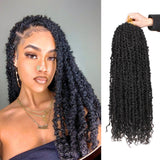 24Inch Butterfly Locs Crochet  Hair Long Butterfly Faux Locs With Curly Ends Pre-twisted Goddess Locs Crochet Braiding Hair