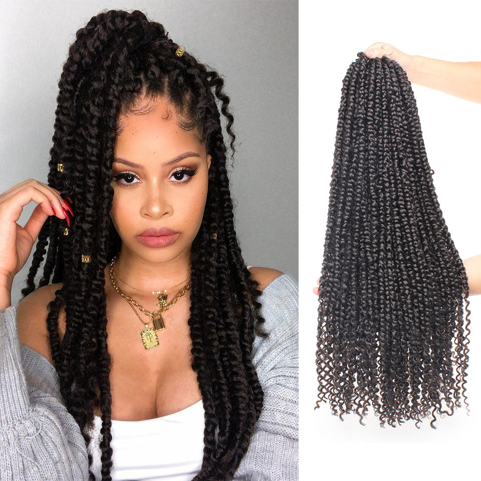 Pre-twisted Passion Twist Crochet Hair 22inch Pre-Looped Passion Twist Bohemian Crochet Braids Hair Extensions