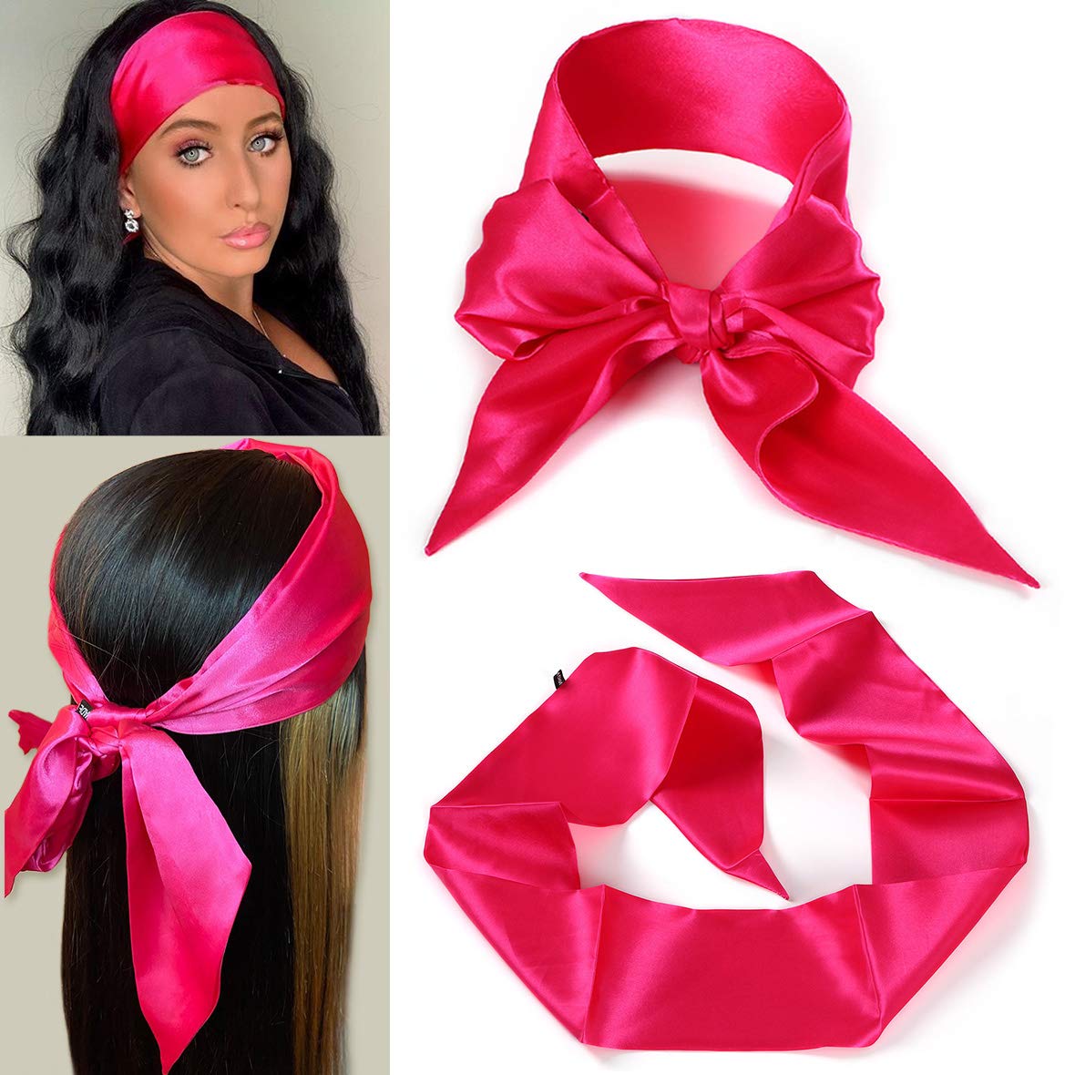 Satin Edge Scarves For Hair Laying Scarf For Lace Front Wig Non Slip Hair Wrap Wigs Grip Band For Hair