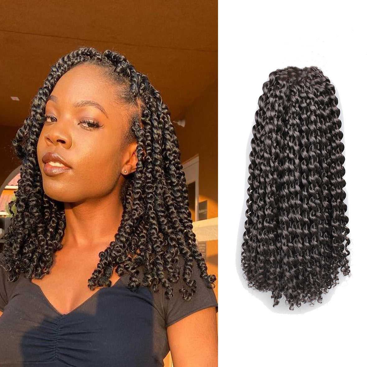 12Inch Passion Twist Hair Short Water Wave Snythetic Crochet Braids Hair for Distressed Butterfly Locs Passion Twist Braiding Curl Hair