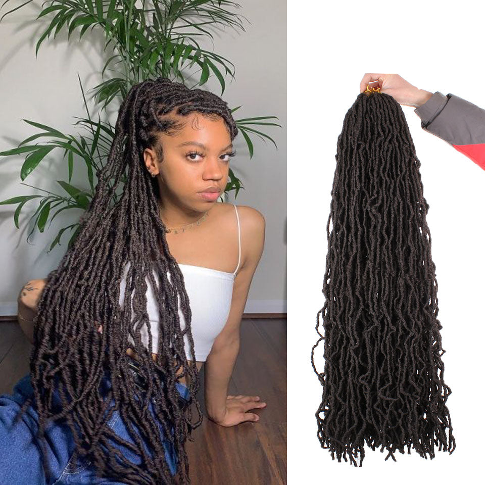 36 Inch Nu Faux Locs Crochet Braids Hair Goddess Faux Natural Soft Locs Crochet Braiding Synthetic Hair