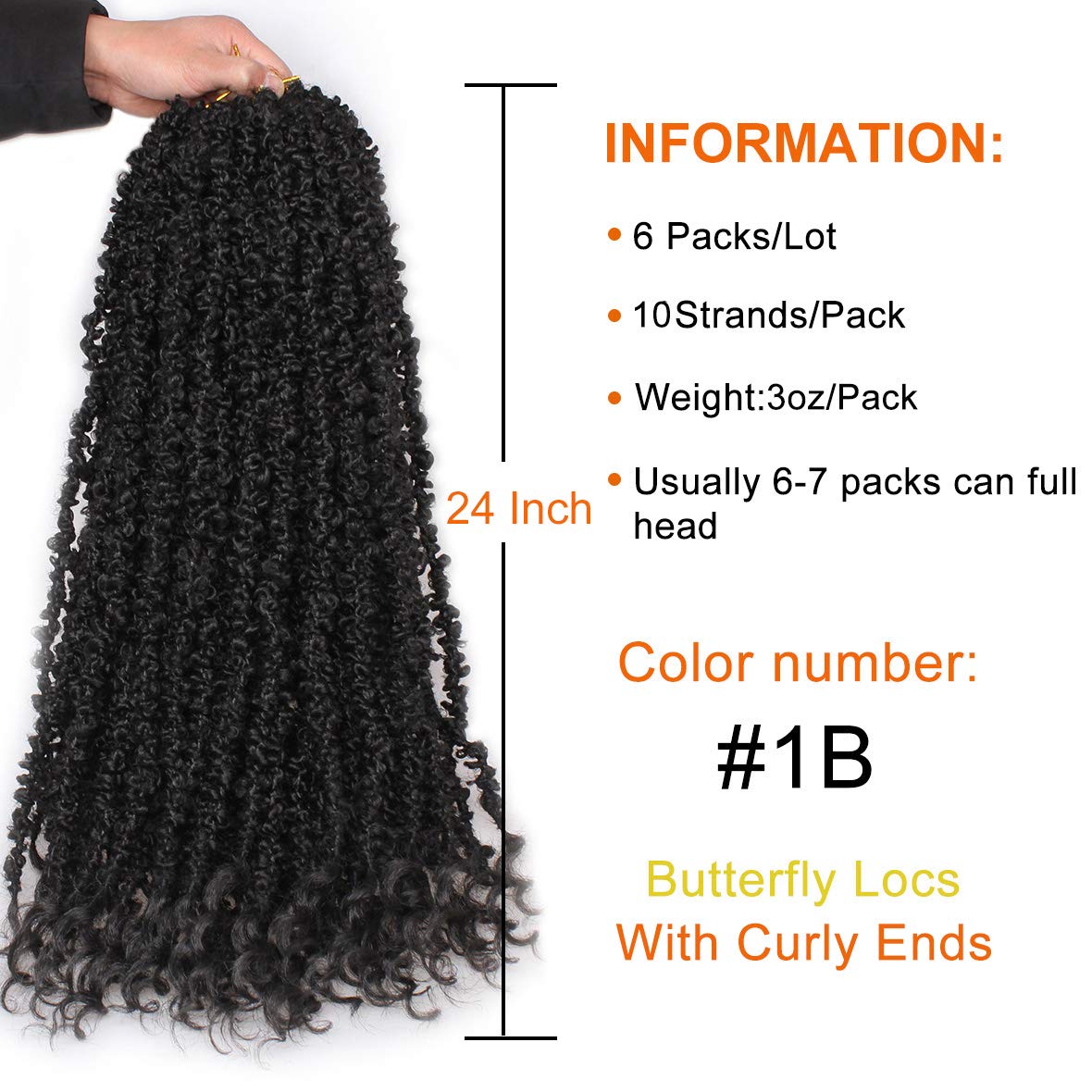 24Inch Butterfly Locs Crochet  Hair Long Butterfly Faux Locs With Curly Ends Pre-twisted Goddess Locs Crochet Braiding Hair