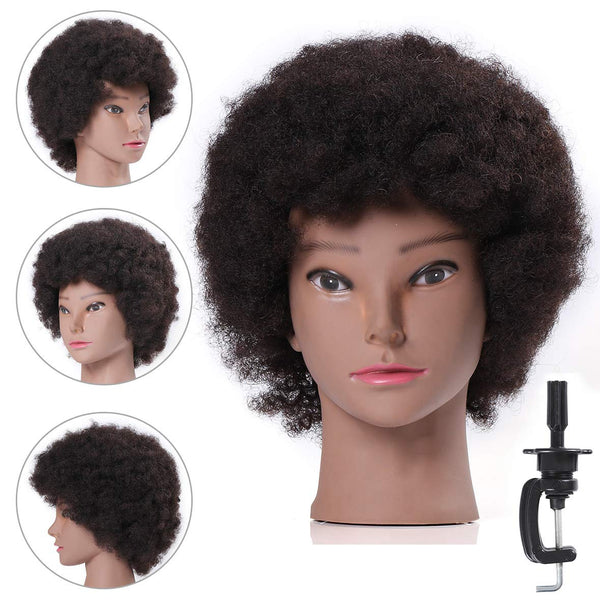  Hairlink 100% Real Hair Afro Mannequin Head