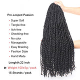 Pre-twisted Passion Twist Crochet Hair 22inch Pre-Looped Passion Twist Bohemian Crochet Braids Hair Extensions