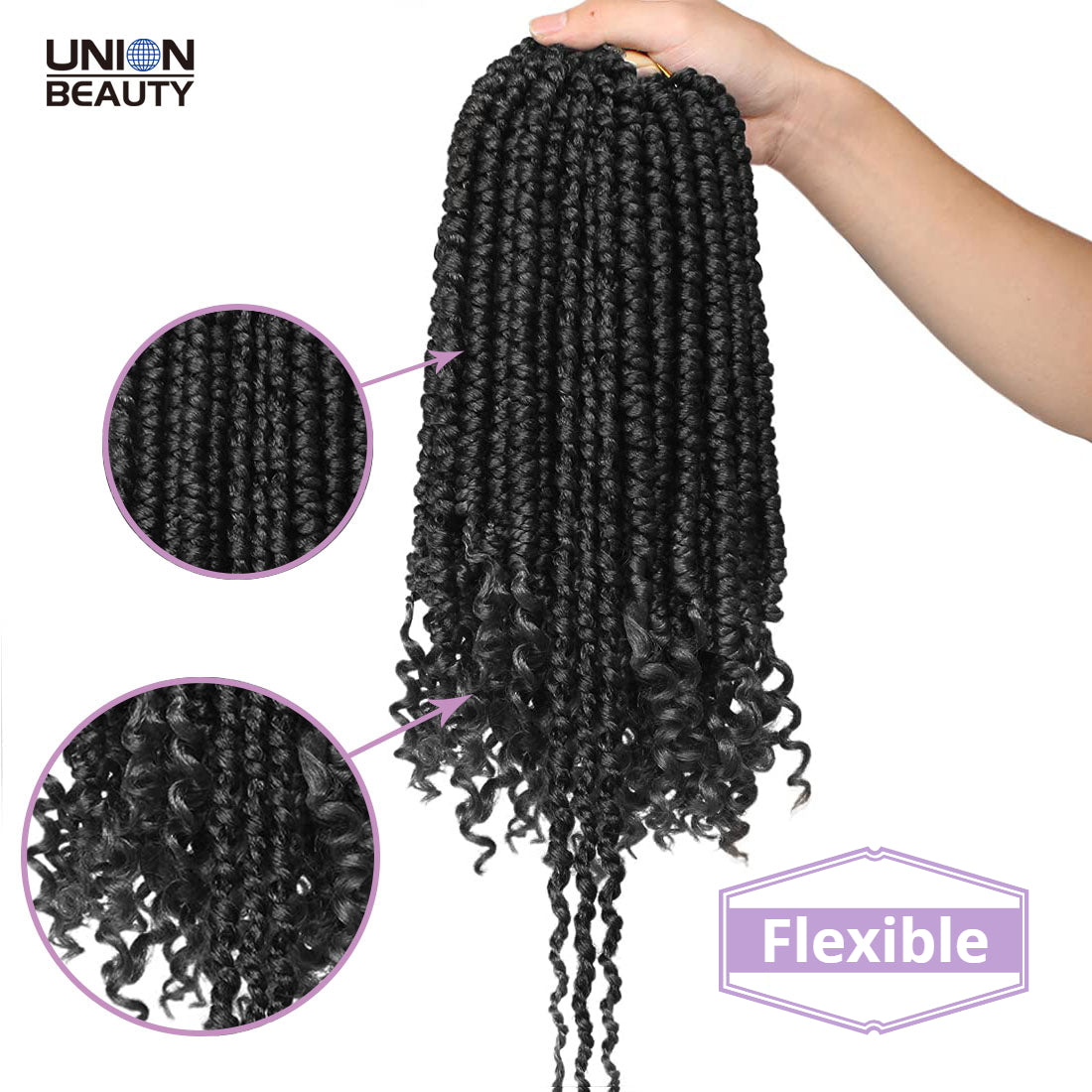 12inch Spring Senegalese Twist Crochet Braids Curl End Crochet Hair Pre-looped Passion Twist Hair Extensions