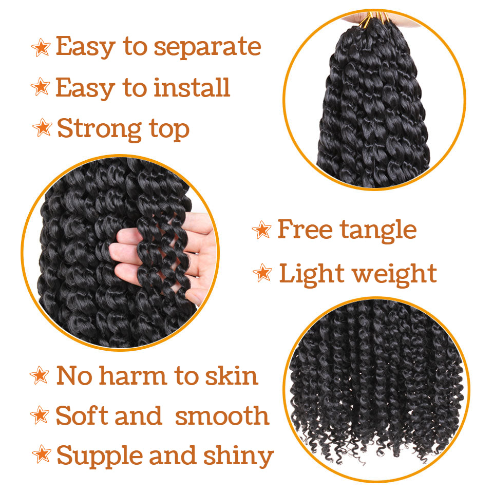 30Inch Long Passion Twist Hair Water Wave Synthetic Crochet Braids Hair Goddess Bohemian Hair for Butterfly Locs Crochet Braiding Hair