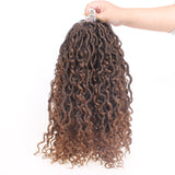 Boho Faux Locs Synthetic Crochet Braids Hair Goddess Locs Crochet Hair Pre-looped Soft Locs With Curly Ends Hippie Locs Hair