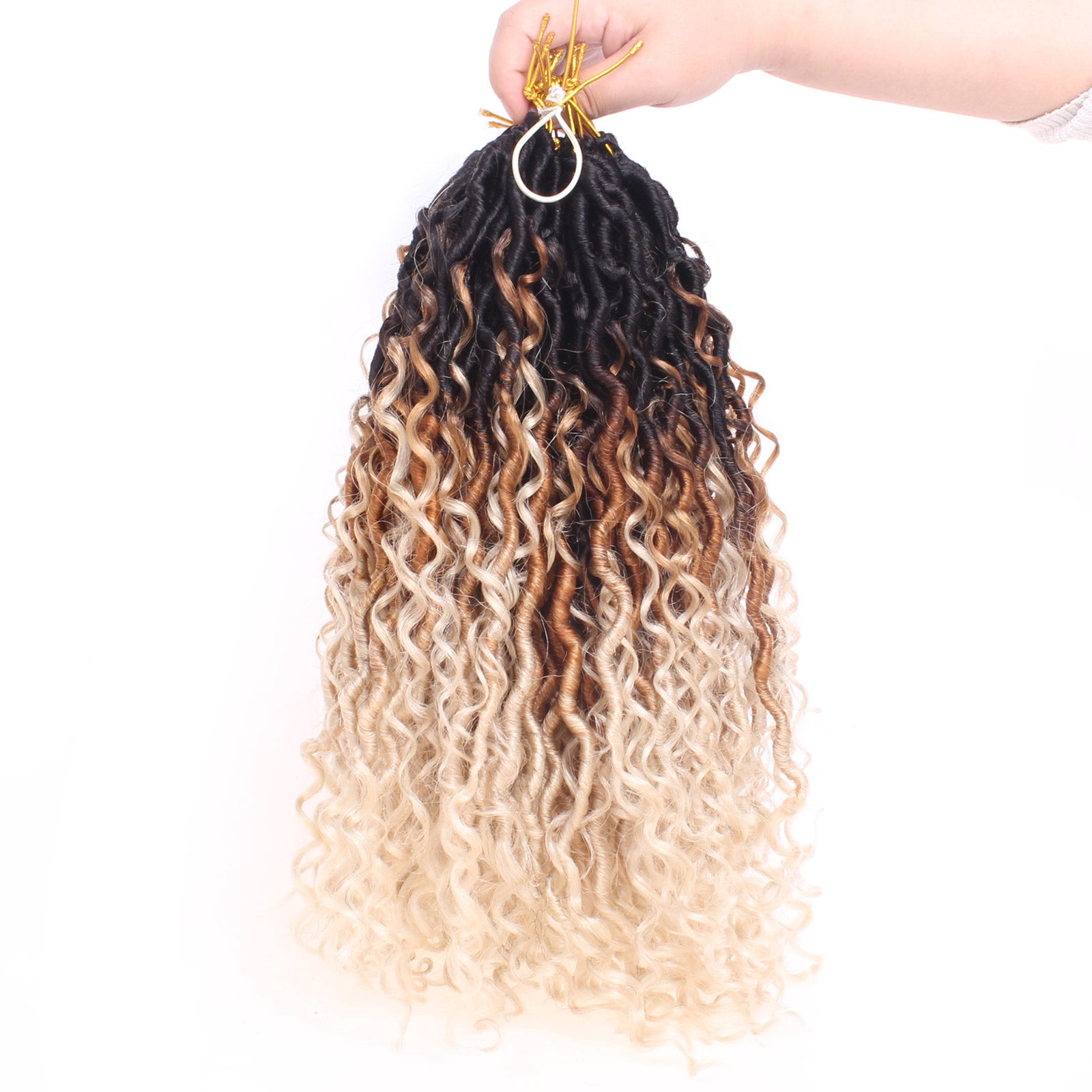 Boho Faux Locs Synthetic Crochet Braids Hair Goddess Locs Crochet Hair Pre-looped Soft Locs With Curly Ends Hippie Locs Hair