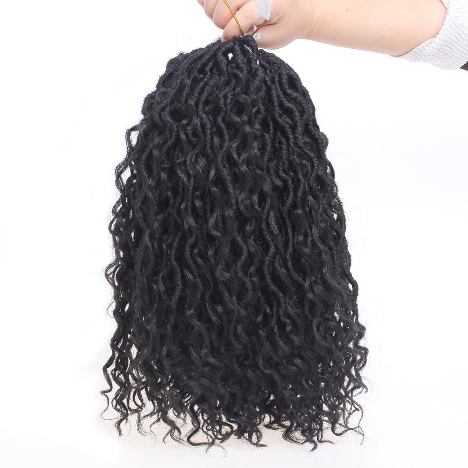 Boho Faux Locs Synthetic Crochet Braids Hair Goddess Locs Crochet Hair Pre-looped Soft Locs With Curly Ends Hippie Locs Hair