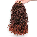 12inch Nu Soft Faux Locs Crochet Hair Pre-looped Copper Red Braiding Hair Goddess Short Faux Locs Synthetic Crochet Hair
