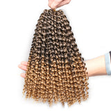 12Inch Passion Twist Hair Short Water Wave Snythetic Crochet Braids Hair for Distressed Butterfly Locs Passion Twist Braiding Curl Hair