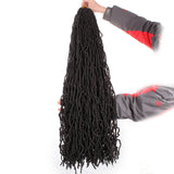 36 Inch Nu Faux Locs Crochet Braids Hair Goddess Faux Natural Soft Locs Crochet Braiding Synthetic Hair