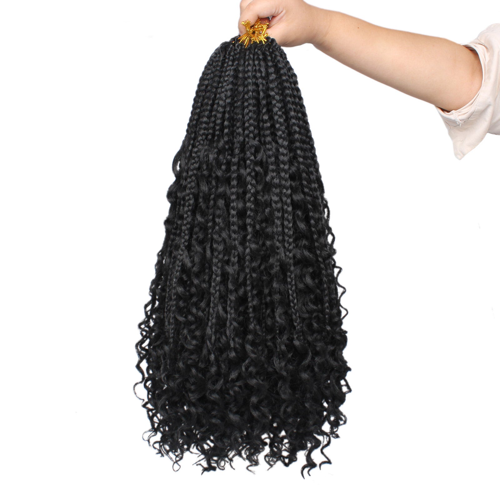 Unionbeauty Hair 12"24inch Boho Box Braids Pre-looped Synthetic Crochet Hair Goddess Box Braids Crochet Hair