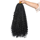 Unionbeauty Hair 12"24inch Boho Box Braids Pre-looped Synthetic Crochet Hair Goddess Box Braids Crochet Hair