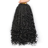 Unionbeauty Hair 12"24inch Boho Box Braids Pre-looped Synthetic Crochet Hair Goddess Box Braids Crochet Hair