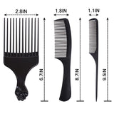 6Pack Mixed Metal Afro Hair Pick Hair Comb for Women and Men for Thick Natural Curly Hair Detangle Wig Anti Static Styling Comb Pick