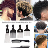 6Pack Mixed Metal Afro Hair Pick Hair Comb for Women and Men for Thick Natural Curly Hair Detangle Wig Anti Static Styling Comb Pick