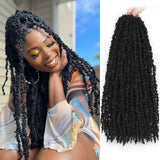 18inch Butterfly Locs Crochet Hair Pre-looped Synthetic Faux Locs Distressed Crochet Braids Extended