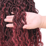Boho Faux Locs Synthetic Crochet Braids Hair Goddess Locs Crochet Hair Pre-looped Soft Locs With Curly Ends Hippie Locs Hair