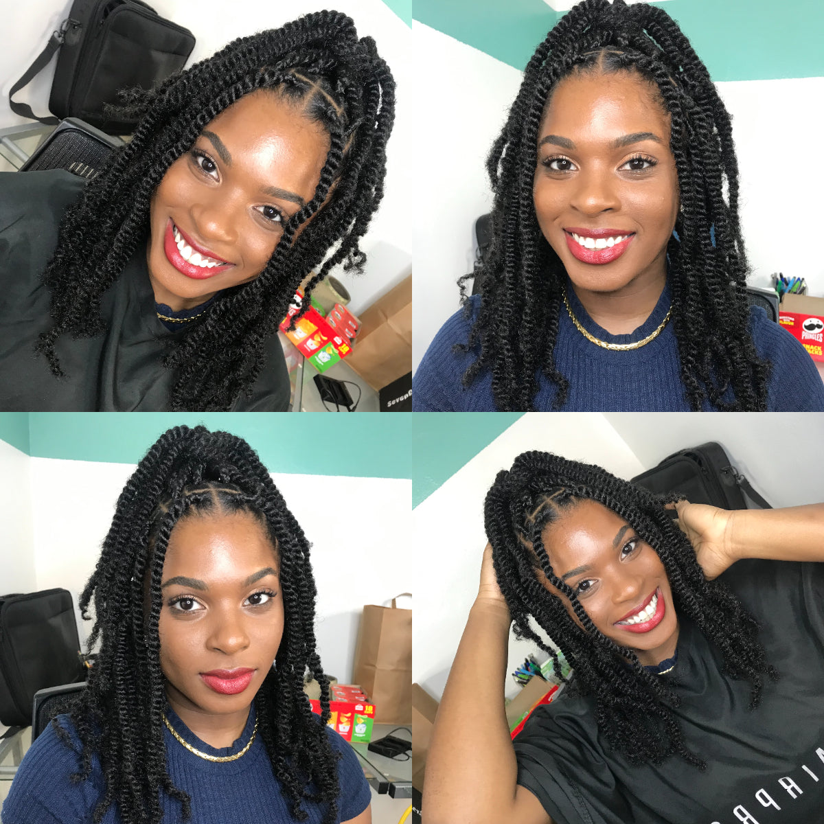 Pre-Separated Springy Afro Twist Hair Spring Twist Hair For Distressed Soft Locs Natural Black Long Marley Twist Braiding Hair Extension