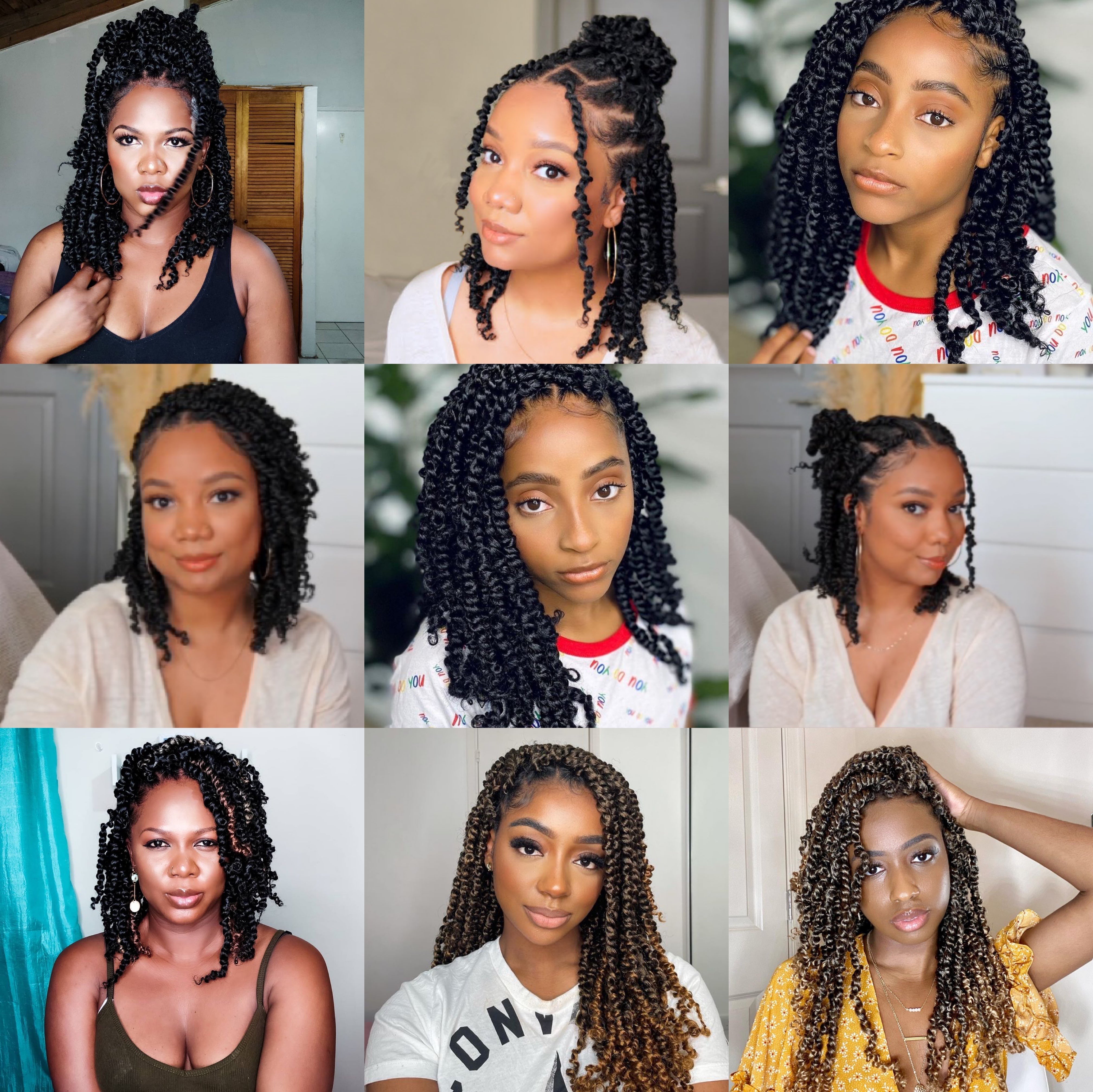 Pre-twisted Passion Twist Crochet Hair with Curly Ends Pre looped Synthetic Bohemian Crochet Braids Hair