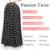 12Inch Passion Twist Hair Short Water Wave Snythetic Crochet Braids Hair for Distressed Butterfly Locs Passion Twist Braiding Curl Hair