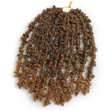 12 inch Short Butterfly Locs Crochet Hair Distressed Bob Faux Locs Crochet Braids Pre Looped Butterfly Locs Hair