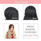 24Inch Synthetic Body Wave Long Wig Black Brown Ombre Natural Curly Hair Wig For Woman Cospaly Hairs