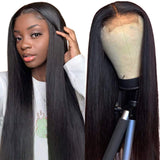 Straight Lace Front Human Hair Wigs 13×4 T Shape Middle Part Density Brazilian Lace Frontal Wigs for Black Women